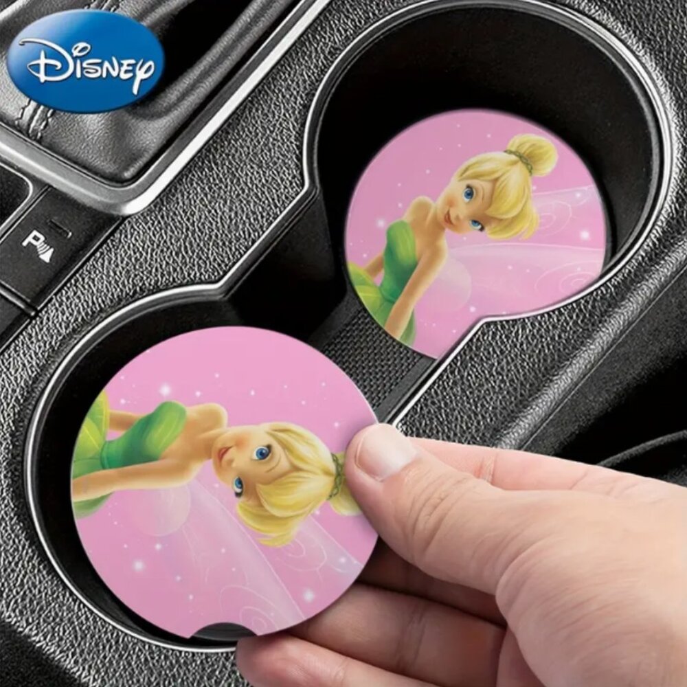 NEW 3pcs Disney Tinkerbell Neoprene Car Coasters & Key Chain Bundle - Picture 4 of 7